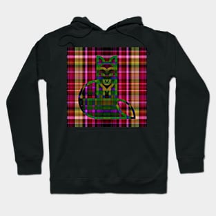 Green Plaid Kitty Hoodie